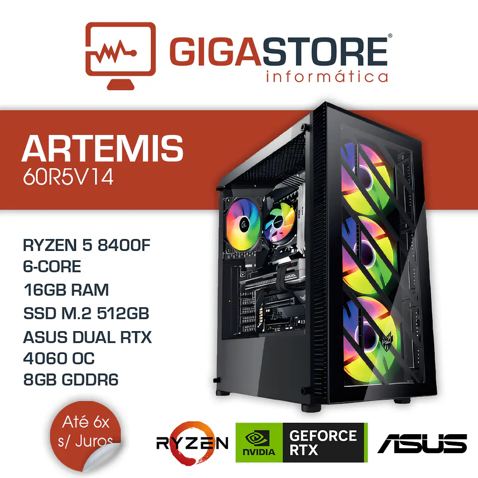 Desktop Gaming ARTEMIS-60R5V14 RYZEN 5 8400F 16GB RAM 512GB SSD W11 1