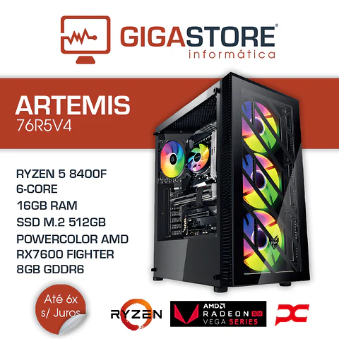 Desktop Gaming ARTEMIS-76R5V4 RYZEN 5 8400F 16GB RAM 512GB SSD W11