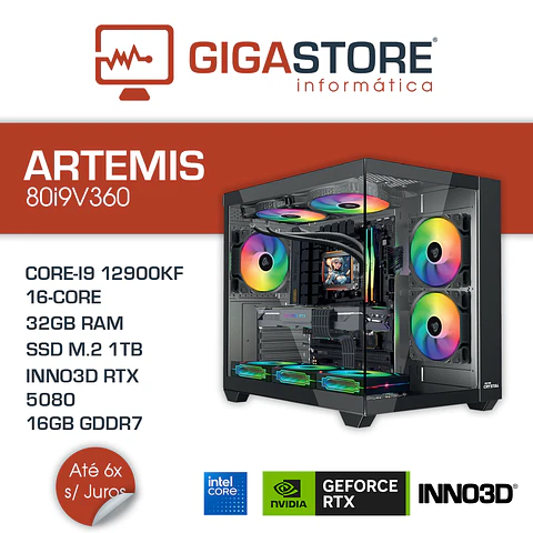 Desktop Gaming ARTEMIS-80i9V360 I9 12900KF 32GB RAM 1TB SSD W11