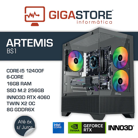 Desktop Gaming ARTEMIS-BS1 I5 12400F 16GB RAM 256GB SSD + 512GB SSD W11