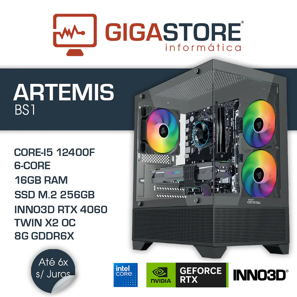 Desktop Gaming ARTEMIS-BS1 I5 12400F 16GB RAM 256GB SSD + 512GB SSD W11 1