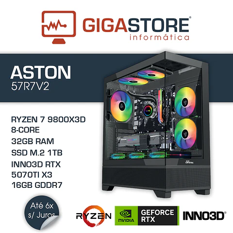 Desktop Gaming ASTON-57R7V2 RYZEN 7 9800X3D 32GB RAM 1TB SSD W11