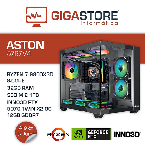 Desktop Gaming ASTON-57R7V4 RYZEN 7 9800X3D 32GB RAM 1TB SSD W11