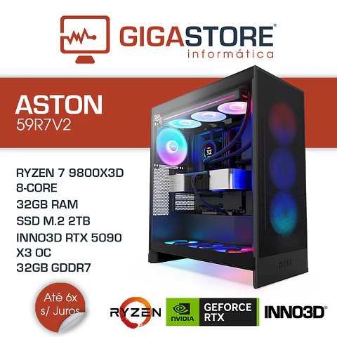 Desktop Gaming ASTON-59R7V2 RYZEN 7 9800X3D 32GB RAM 2TB SSD W11