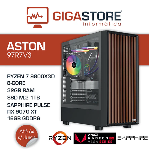 Desktop Gaming ASTON-97R7V3 RYZEN 7 9800X3D 32GB RAM 1TB SSD W11