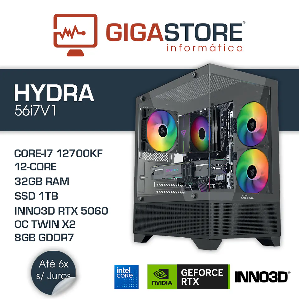 Desktop Gaming HYDRA-56i7V1 I7 12700KF 32GB RAM 1TB SSD W11 1