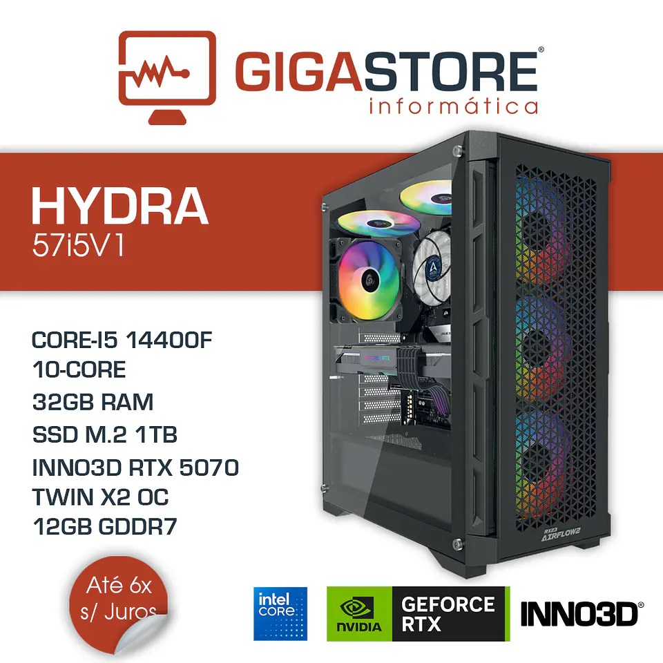 Desktop Gaming HYDRA-57i5V1 I5 14400F 32GB RAM 1TB SSD W11 1