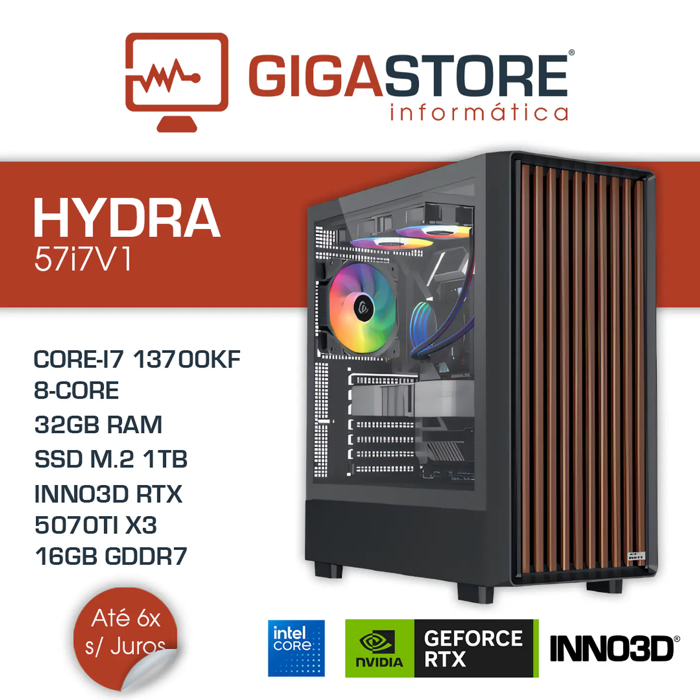Desktop Gaming HYDRA-57i7V1 I7 14700KF 32GB RAM 1TB SSD W11 1