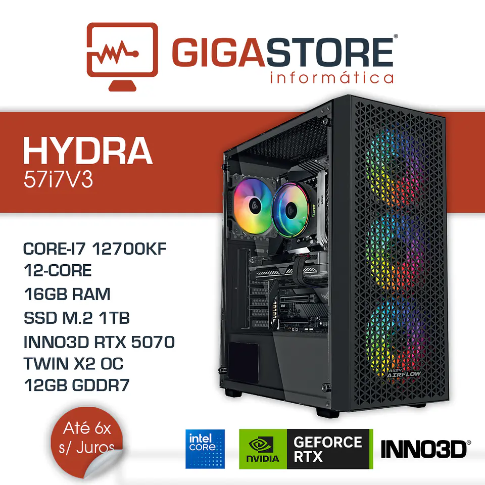Desktop Gaming HYDRA-57i7V3 I7 12700KF 16GB RAM 1TB SSD W11 1