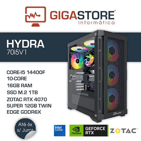 Desktop Gaming HYDRA-70i5V1 I5 14400F 16GB RAM 1TB SSD W11