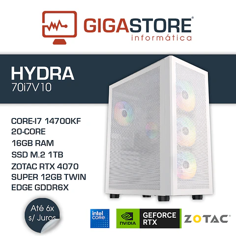 Desktop Gaming HYDRA-70i7V10 I7 14700KF 16GB RAM 1TB SSD W11