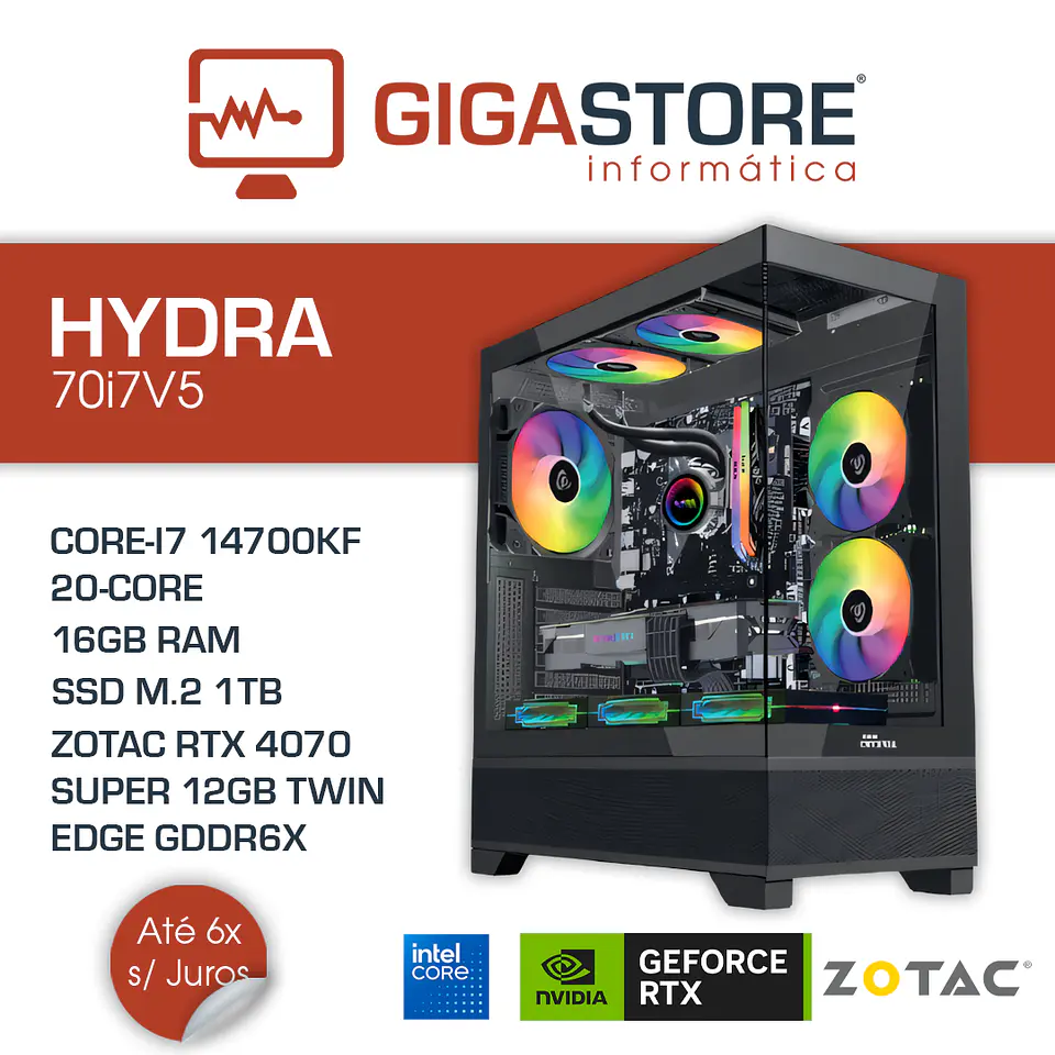 Desktop Gaming HYDRA-70i7V5 I7 14700KF 16GB RAM 1TB SSD W11 1