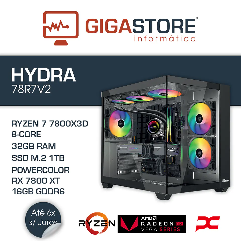 Desktop Gaming HYDRA-78R7V2 RYZEN 7 9800X3D 32GB RAM 1TB SSD W11 1