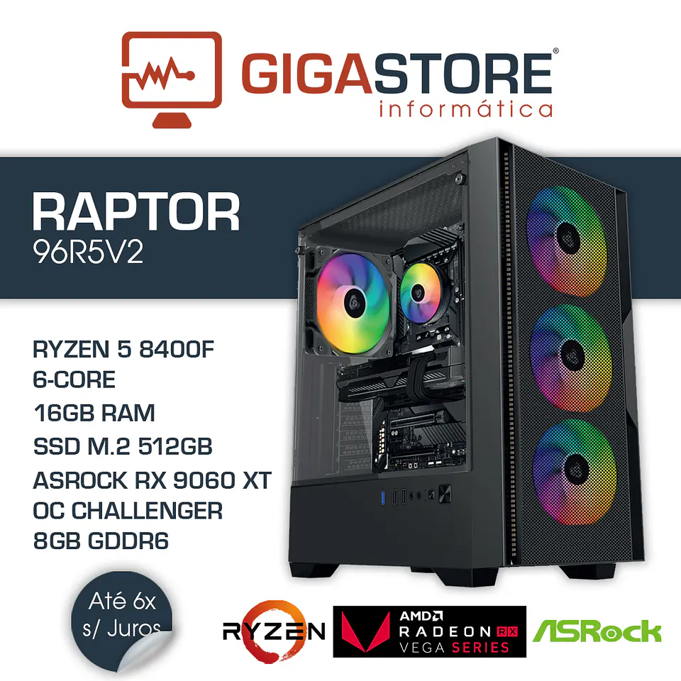 Desktop Gaming RAPTOR-96R5V2 RYZEN 5 8400F 16GB RAM 512GB SSD W11 1
