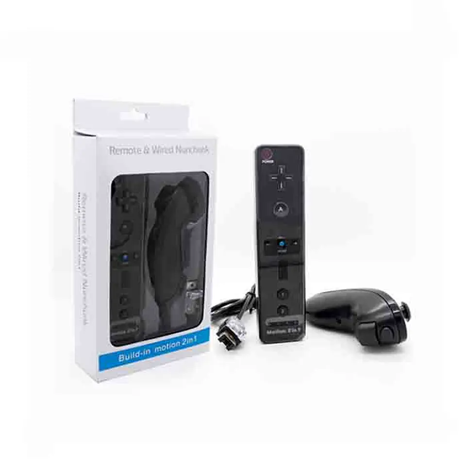 Comando Nintendo Wii e Wii U + Nunchuk Preto 1