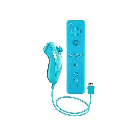 Comando Nintendo Wii e Wii U + Nunchuck Azul