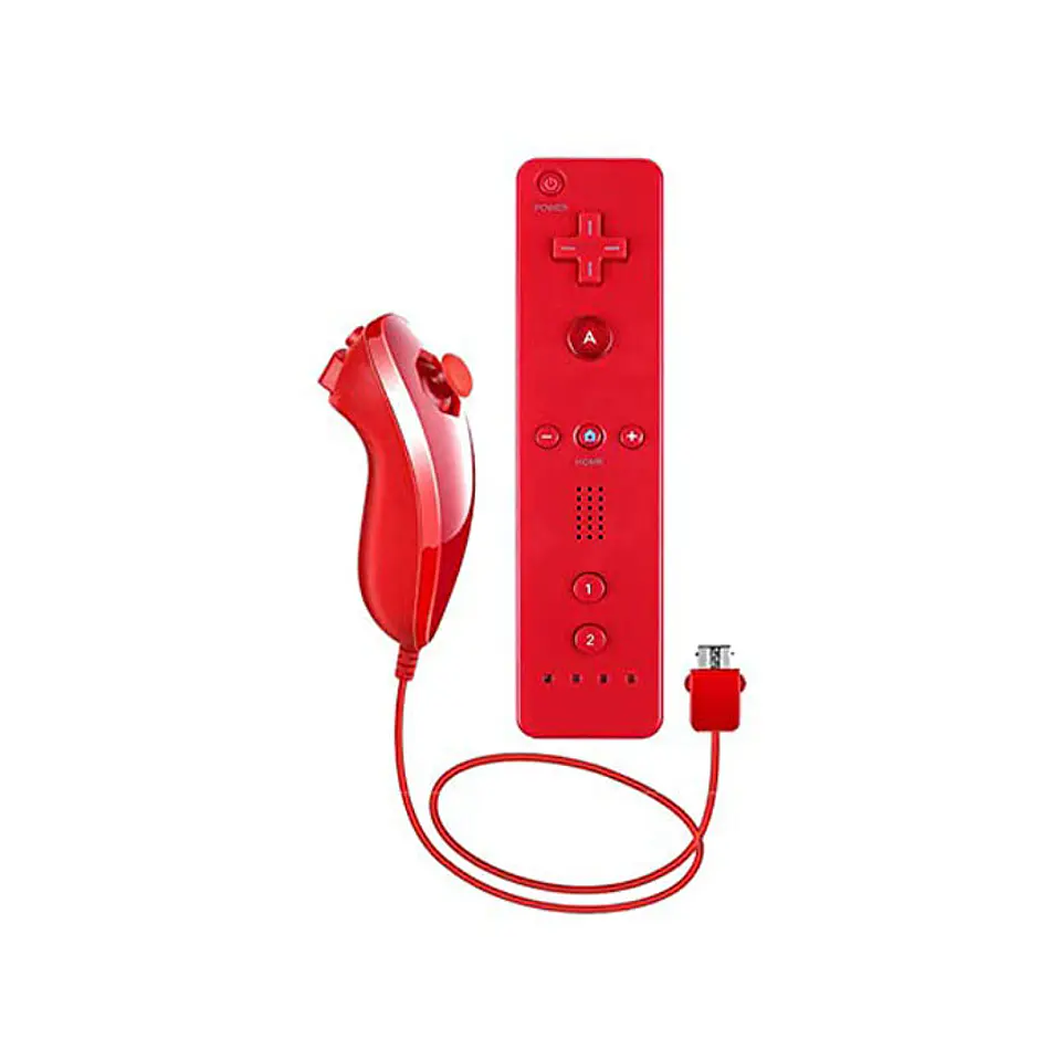 Comando Nintendo Wii e Wii U + Nunchuck Vermelho 1