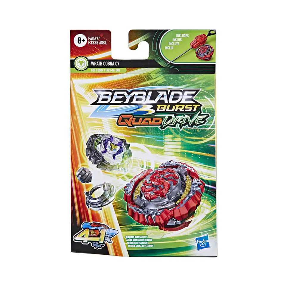 Pião e Lançador Hasbro Beyblade Burst Quad Drive: Wrath Cobra C7 1