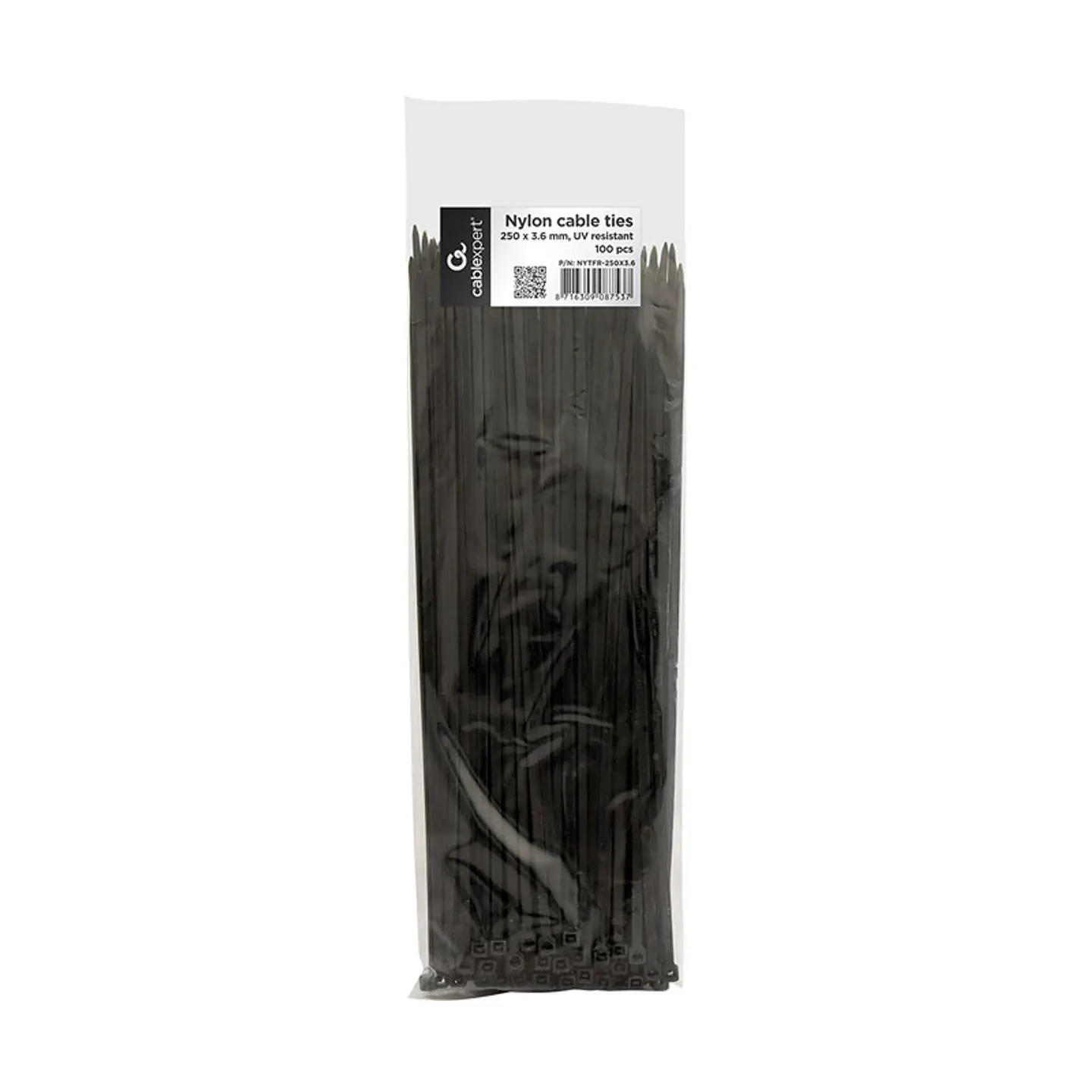 Abraçadeiras Nylon Gembird NYTFR-250x3.6 25cm Pretas (Pack-100) 1