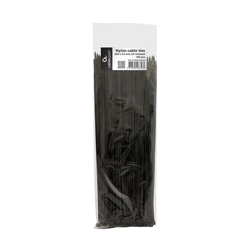 Abraçadeiras Nylon Gembird NYTFR-250x3.6 25cm Pretas (Pack-100) 1