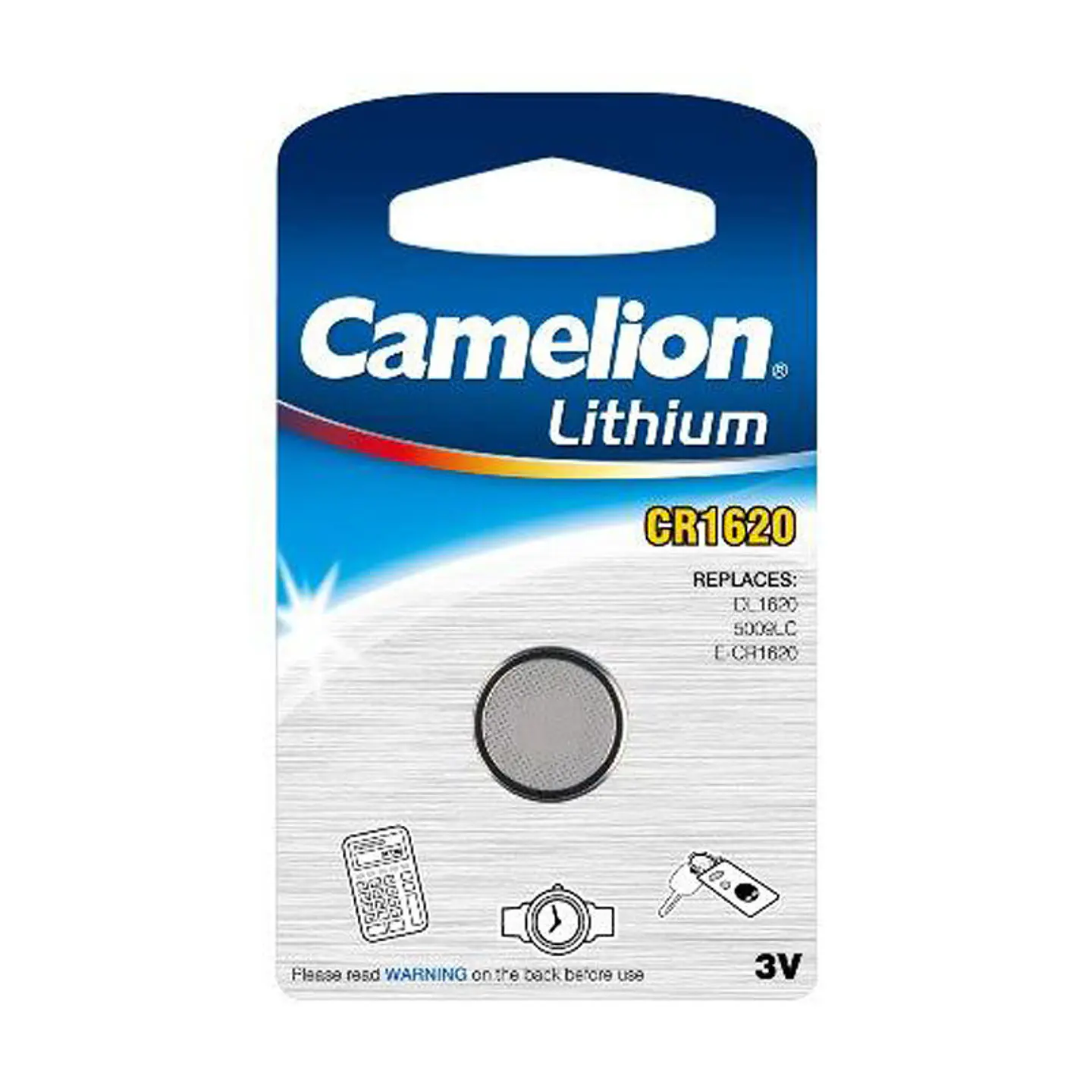 Pilha de Botão de Lítio Camelion CR1620 3V 1