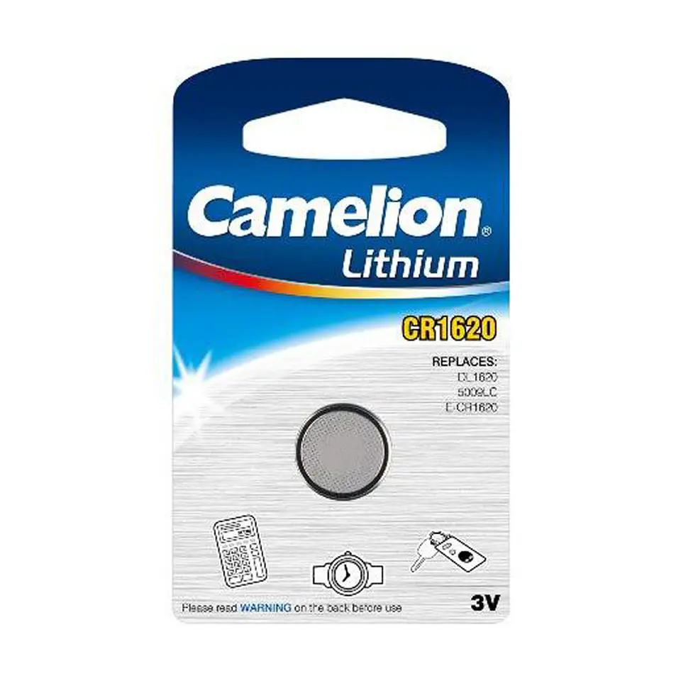 Pilha de Botão de Lítio Camelion CR1620 3V 1