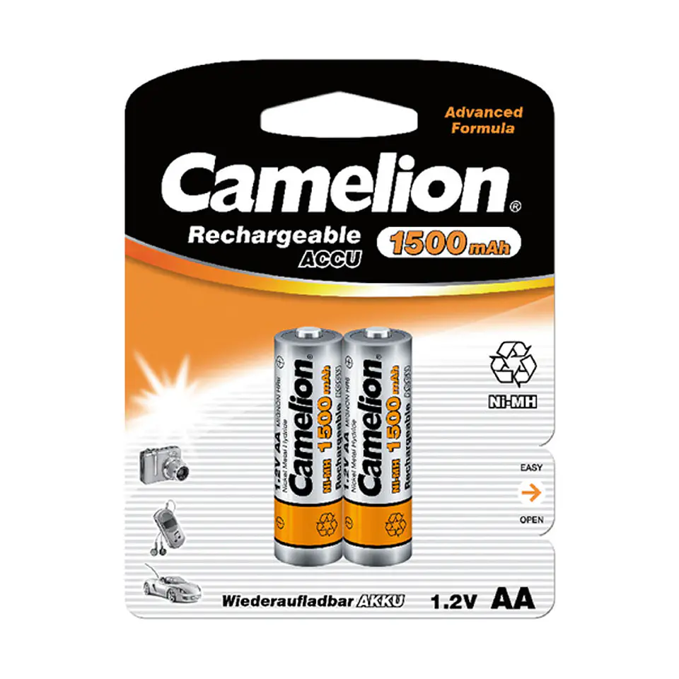 Pilhas Recarregáveis Camelion AA 1500mAh 2 Unidades 1