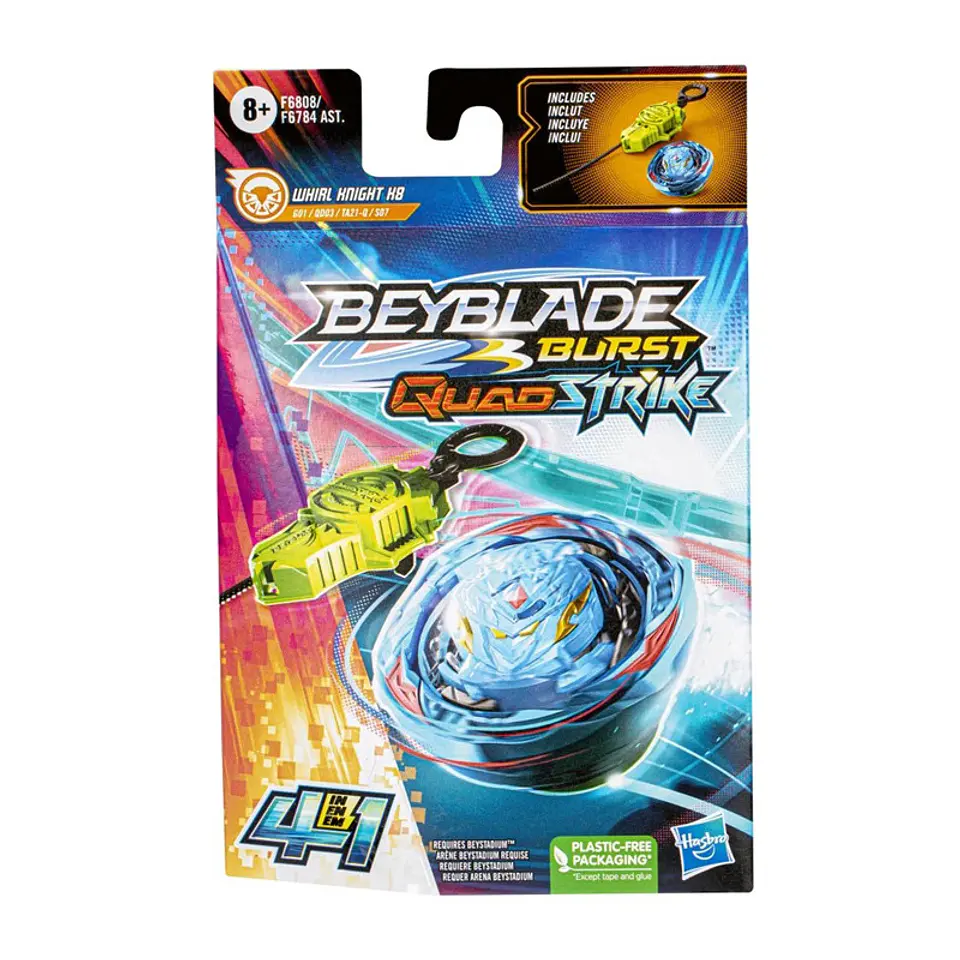 Pião e Lançador Hasbro Beyblade Burst Quad Strike: Whirl Knight K8 1