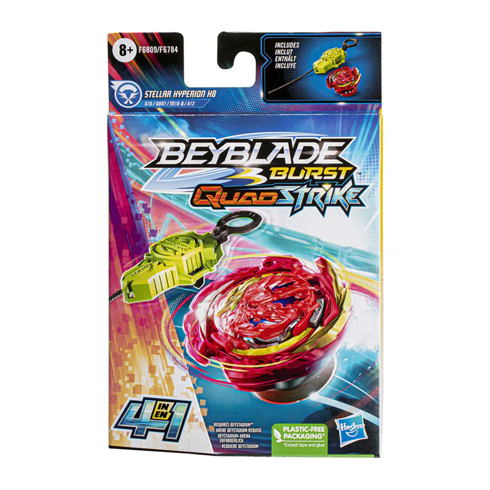 Pião e Lançador Hasbro Beyblade Burst Quad Strike: Stellar Hyperion H8 1