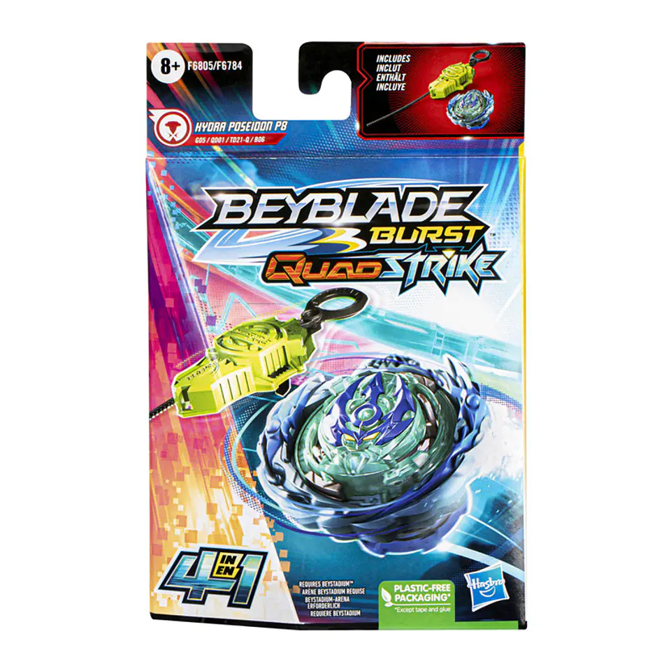 Pião e Lançador Hasbro Beyblade Burst Quad Strike: Hydra Poseidon P8 1