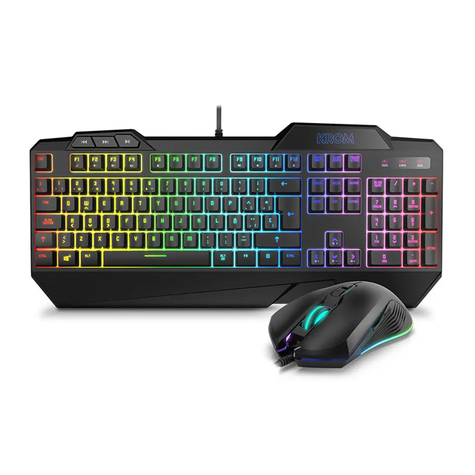 Teclado Mecânico Híbrido + Rato Krom Krusher RGB PT 1