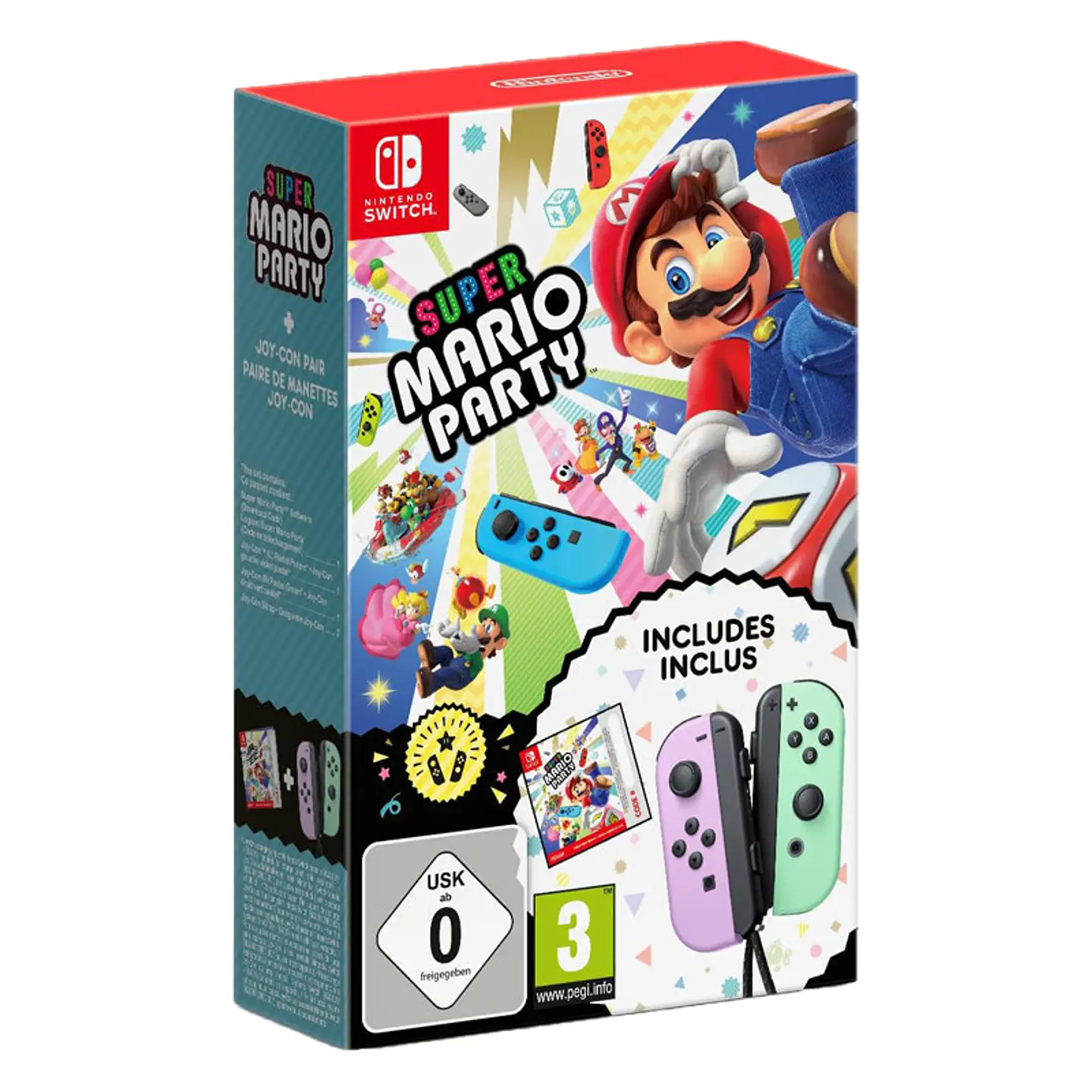 Super Mario Party (COIB) + Comandos Joy-Con Roxo Pastel/Verde Pastel 1