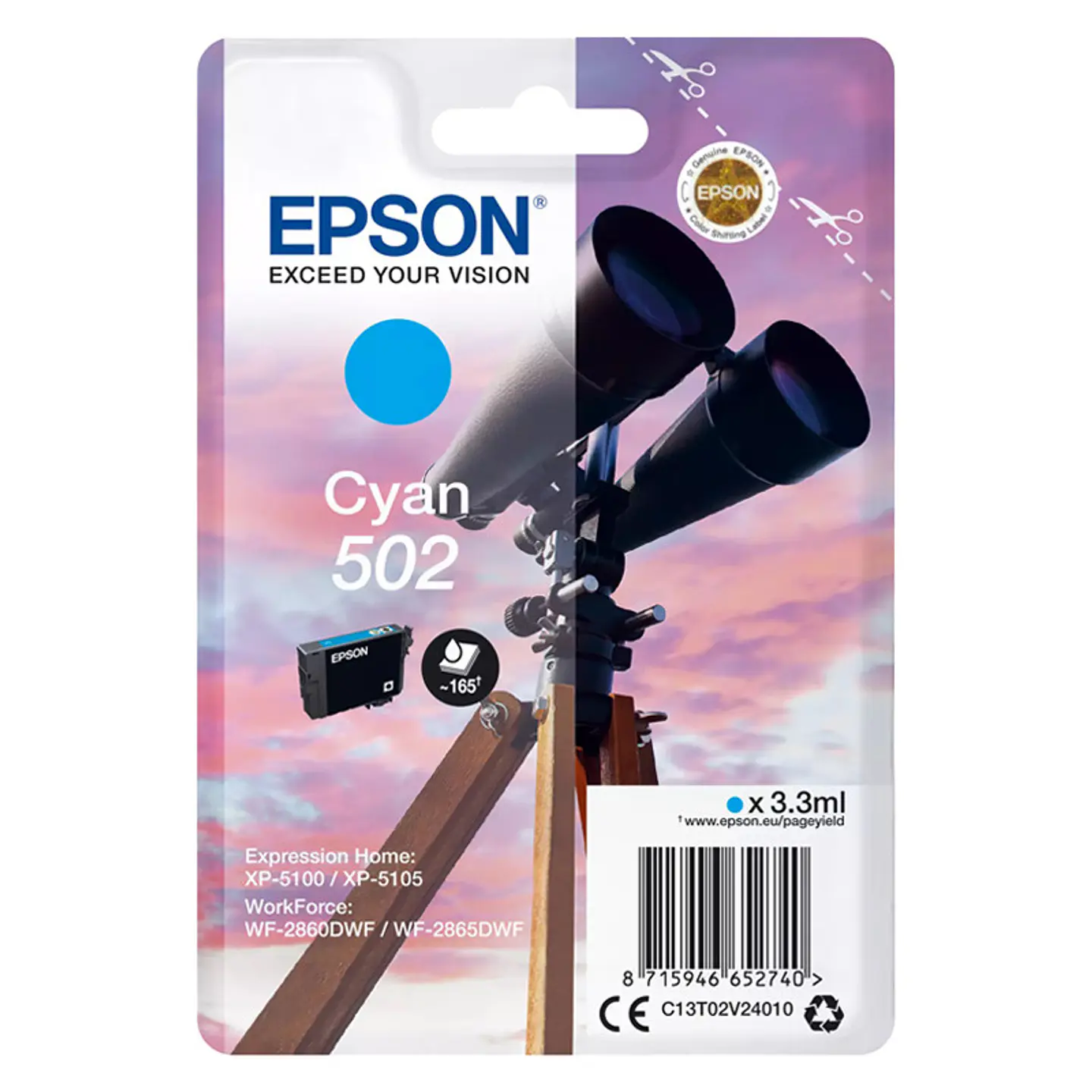 Tinteiro Epson Original Singlepack Cyan 502 Ink 1