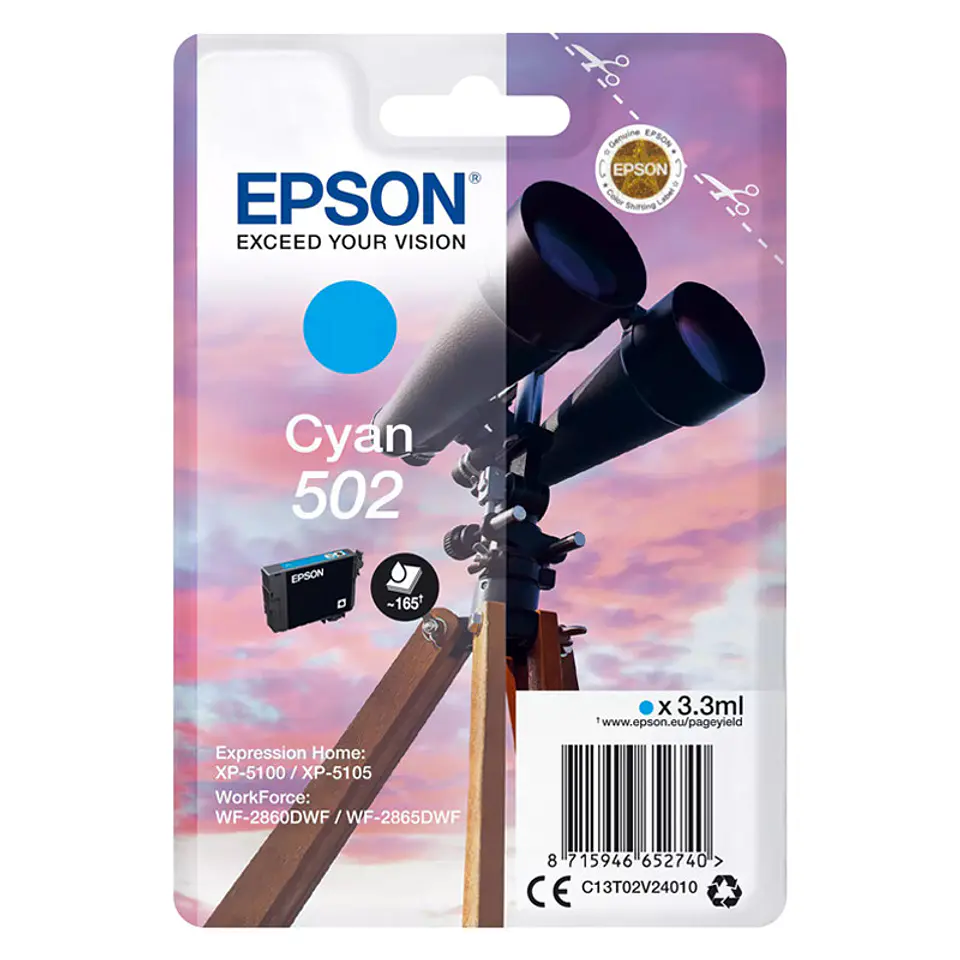 Tinteiro Epson Original Singlepack Cyan 502 Ink 1