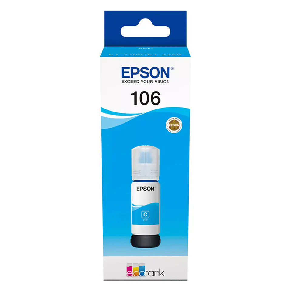 Tinteiro Epson Original 106 EcoTank Cyan Ink Bottle 1