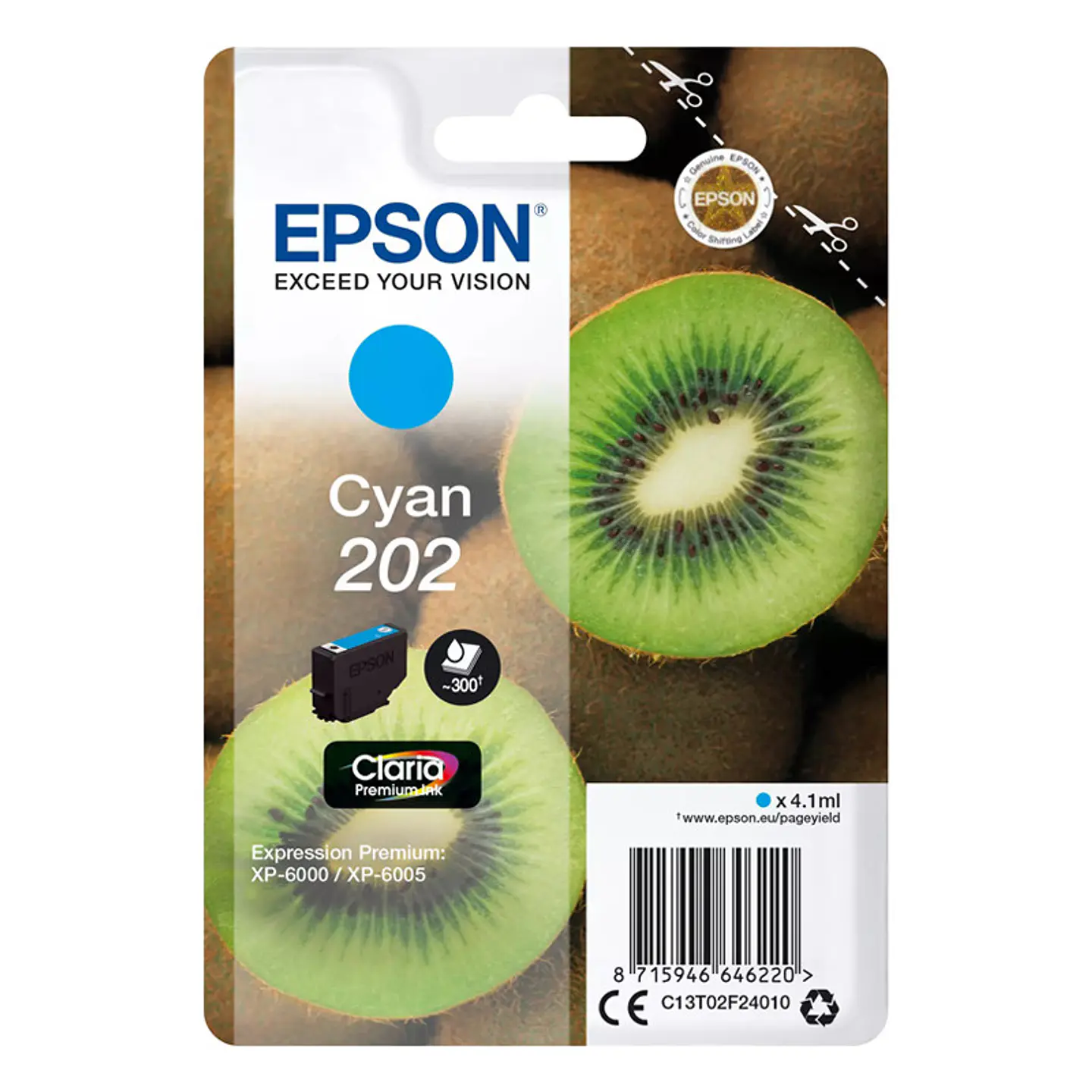 Tinteiro Epson Original Singlepack Cyan 202 Claria Premium Ink 1