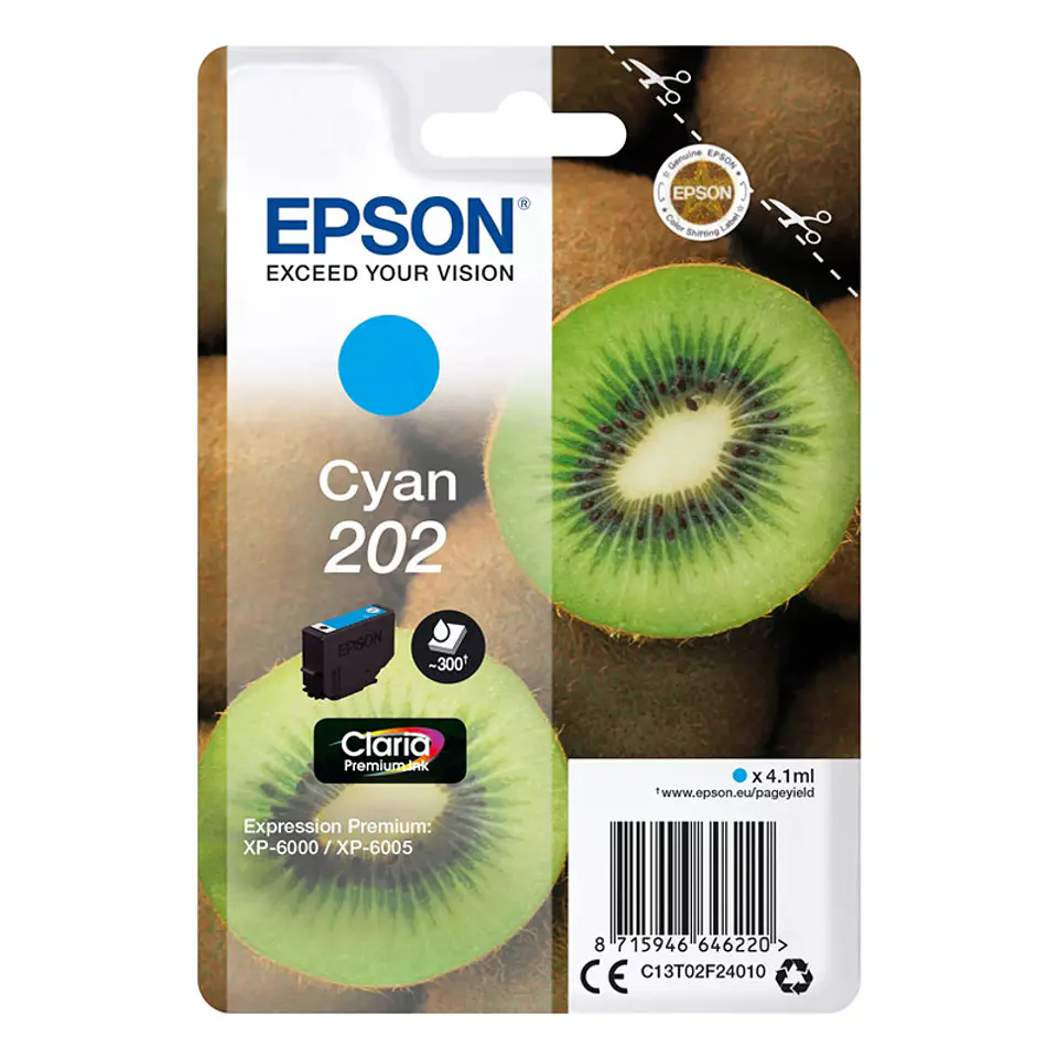 Tinteiro Epson Original Singlepack Cyan 202 Claria Premium Ink 1