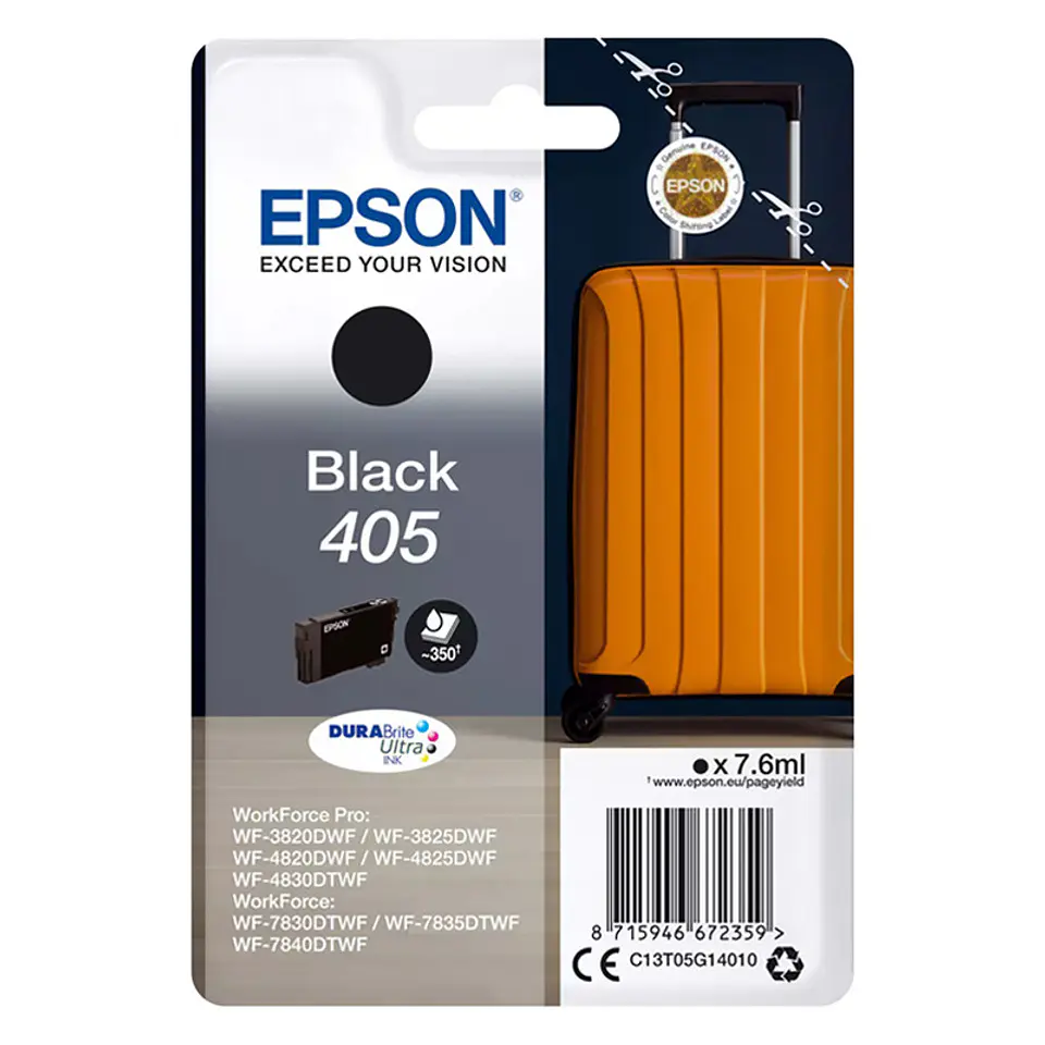 Tinteiro Epson Singlepack Preto 405 DURABrite Ultra Ink 1