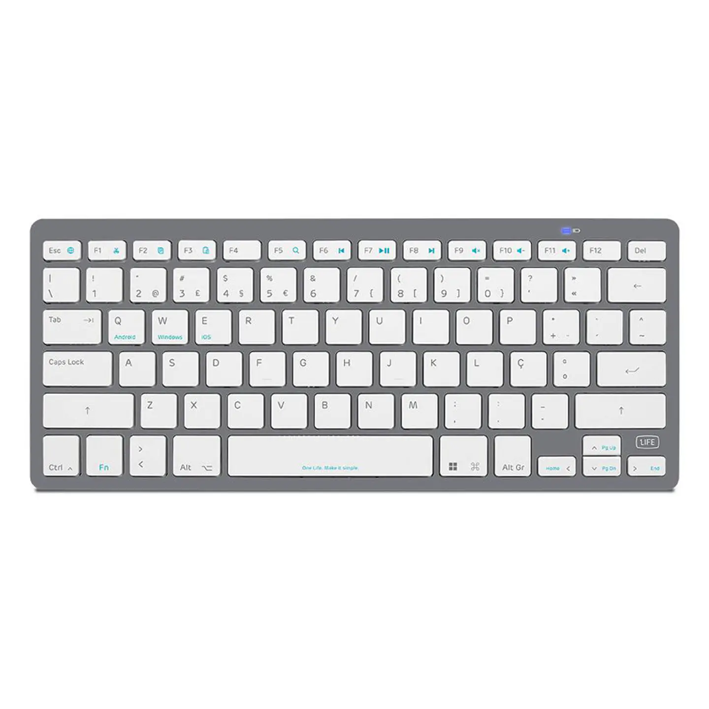 Teclado 1Life Slim Multi-Device Bluetooth PT White 1