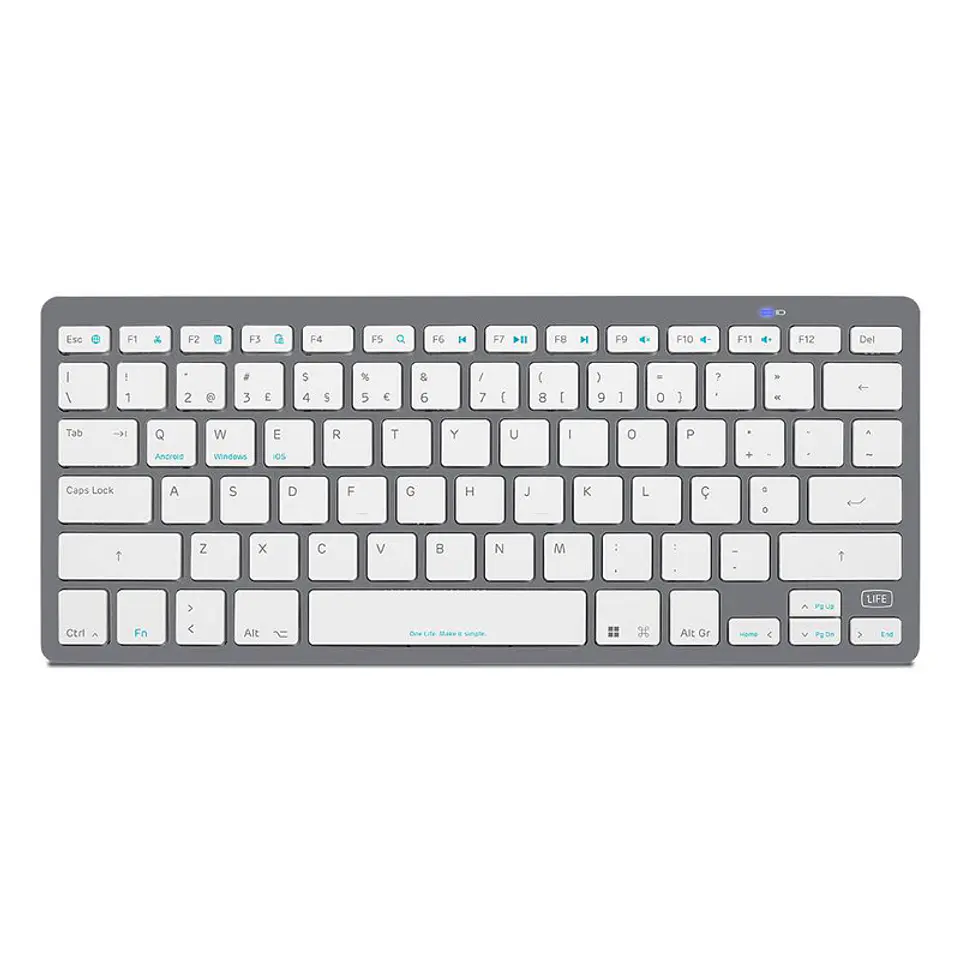 Teclado 1Life Slim Multi-Device Bluetooth PT White 1