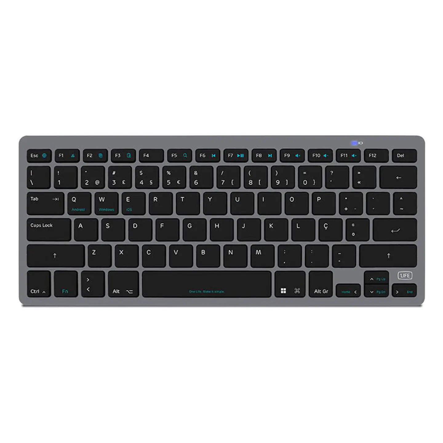 Teclado 1Life Slim Multi-Device Bluetooth PT Black 1