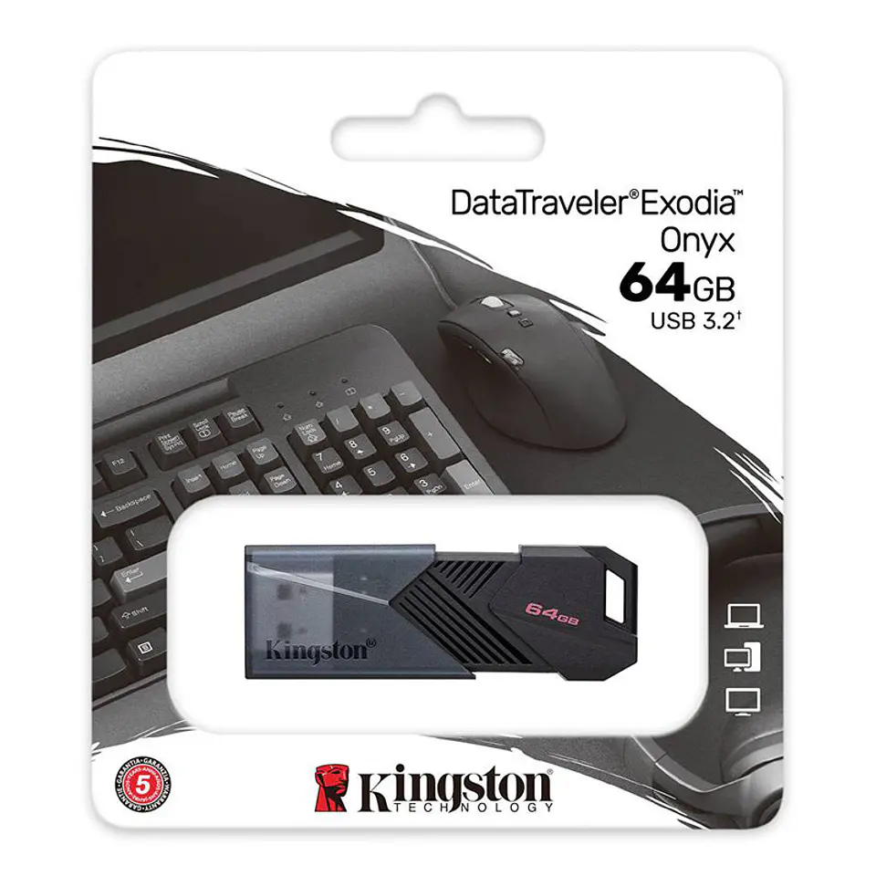Pen Drive Kingston DataTraveler Exodia Onyx USB 3.2 Gen1 64GB 1