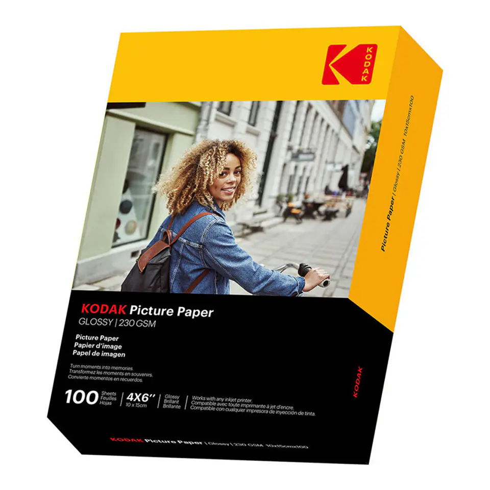 Papel Fotográfico KODAK Picture Brilhante 10 x 15 cm 230 g/m² Branco 1
