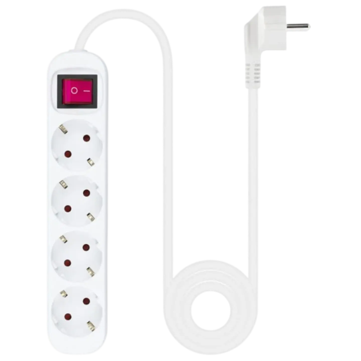 Regleta de 4 tomas Nanocable con Interruptor 1.4m Blanco 1
