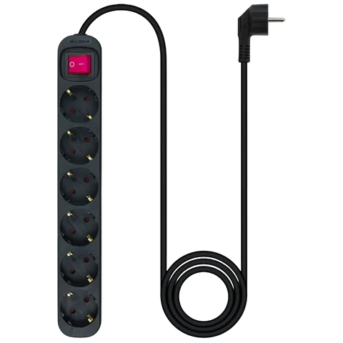 Regleta de 6 tomas Nanocable con Interruptor 1.4m Negro
