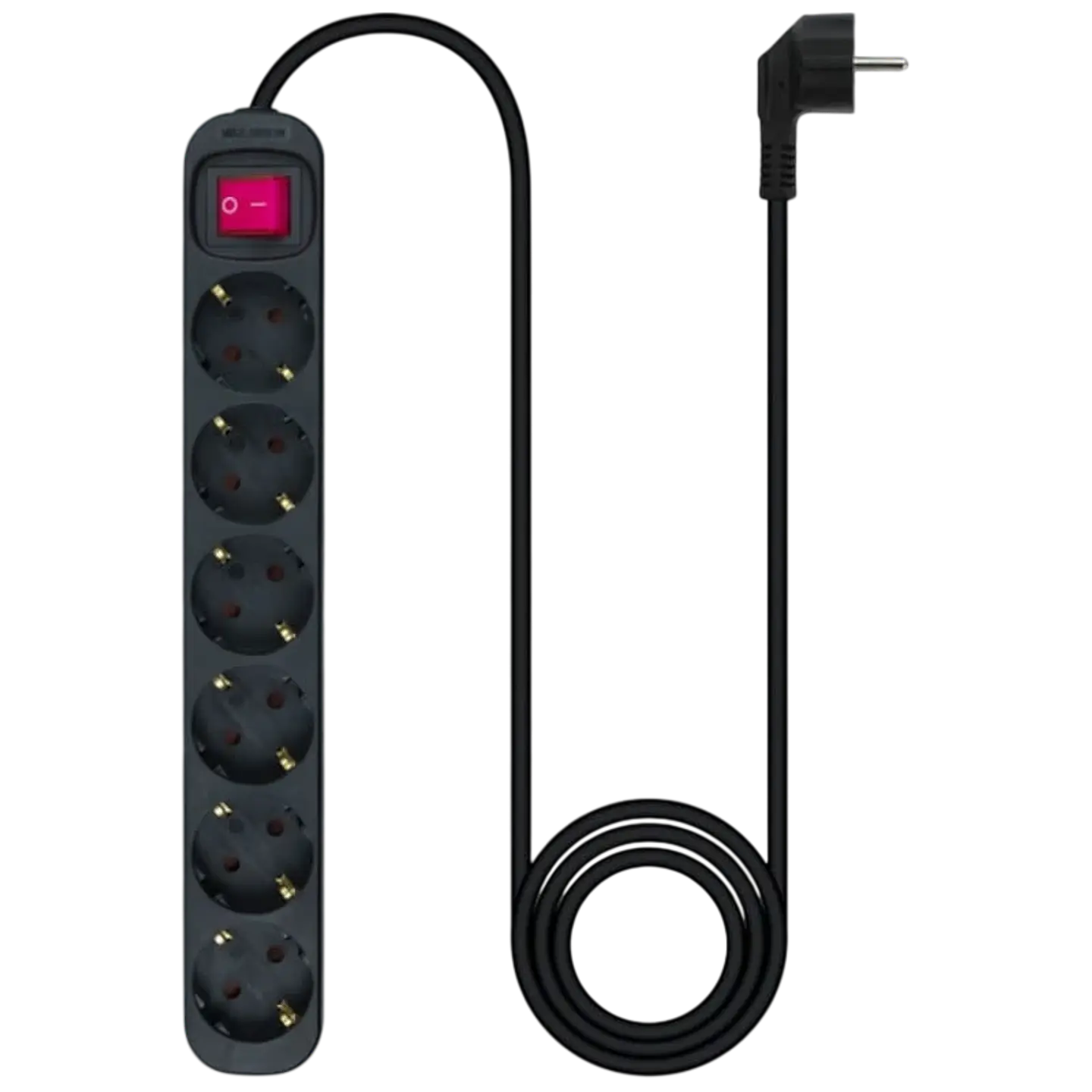 Regleta de 6 tomas Nanocable con Interruptor 1.4m Negro 1
