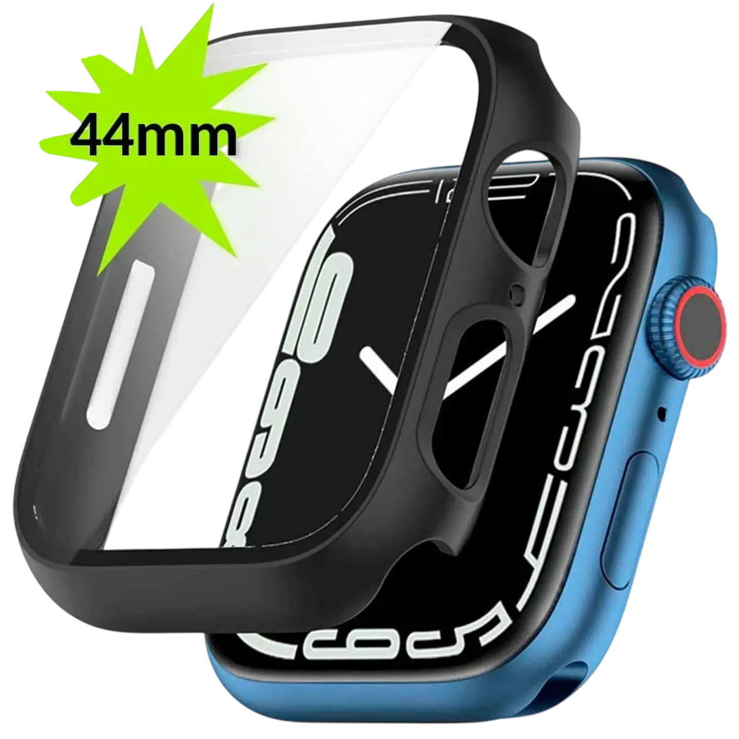 Funda PC + Cristal Templado Apple Watch 44mm - Compatible con Apple Watch 4/5/6/SE Negro 1
