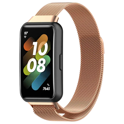 Correa Huawei Band 7 Milanesa Magnética Dorado Rosa