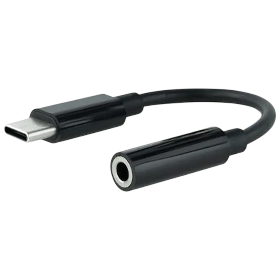 Nanocable Cable Adaptador Audio USB-C a Jack 3.5 Negro 11cm 1