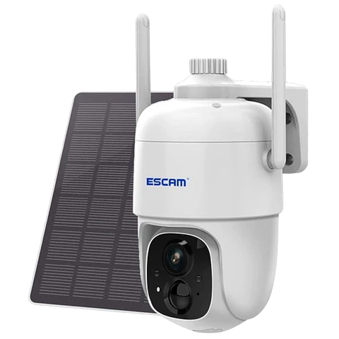 Cámara de vigilancia IP Escam G24 3M Wifi Panel solar Blanco